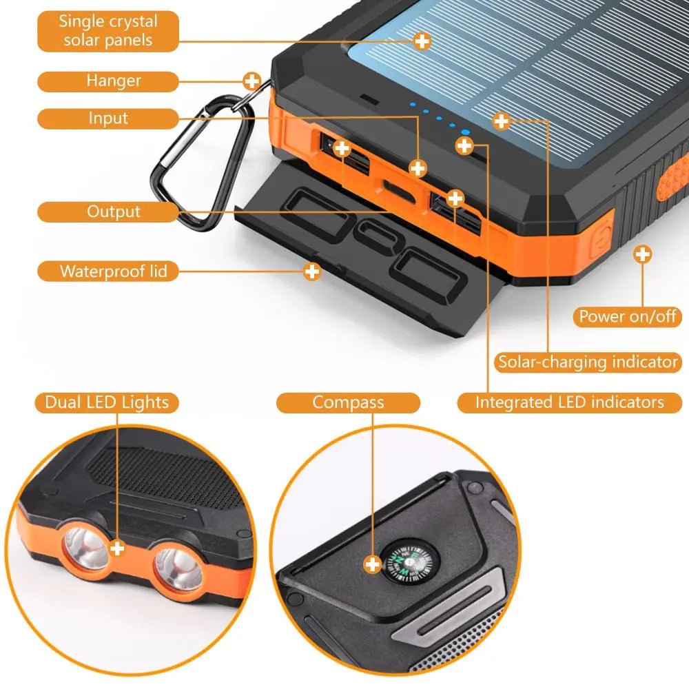 10,000mAh Solar Power Bank - Stan's Electronics