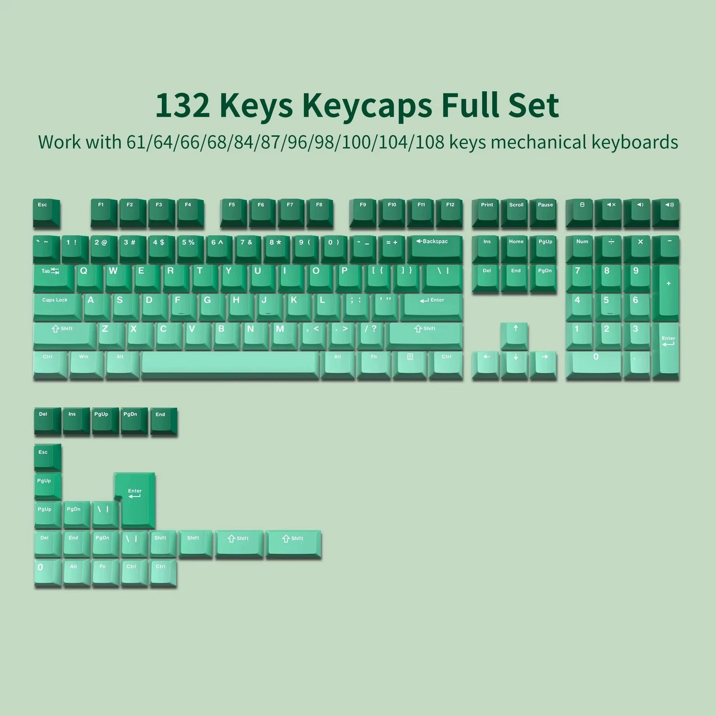 168 Keys Double Shot PBT Keycap Custom Keycap Cherry Profile Keyboard Keycaps for Cherry Gateron MX Switches Gaming Keyboard - Stan's Electronics