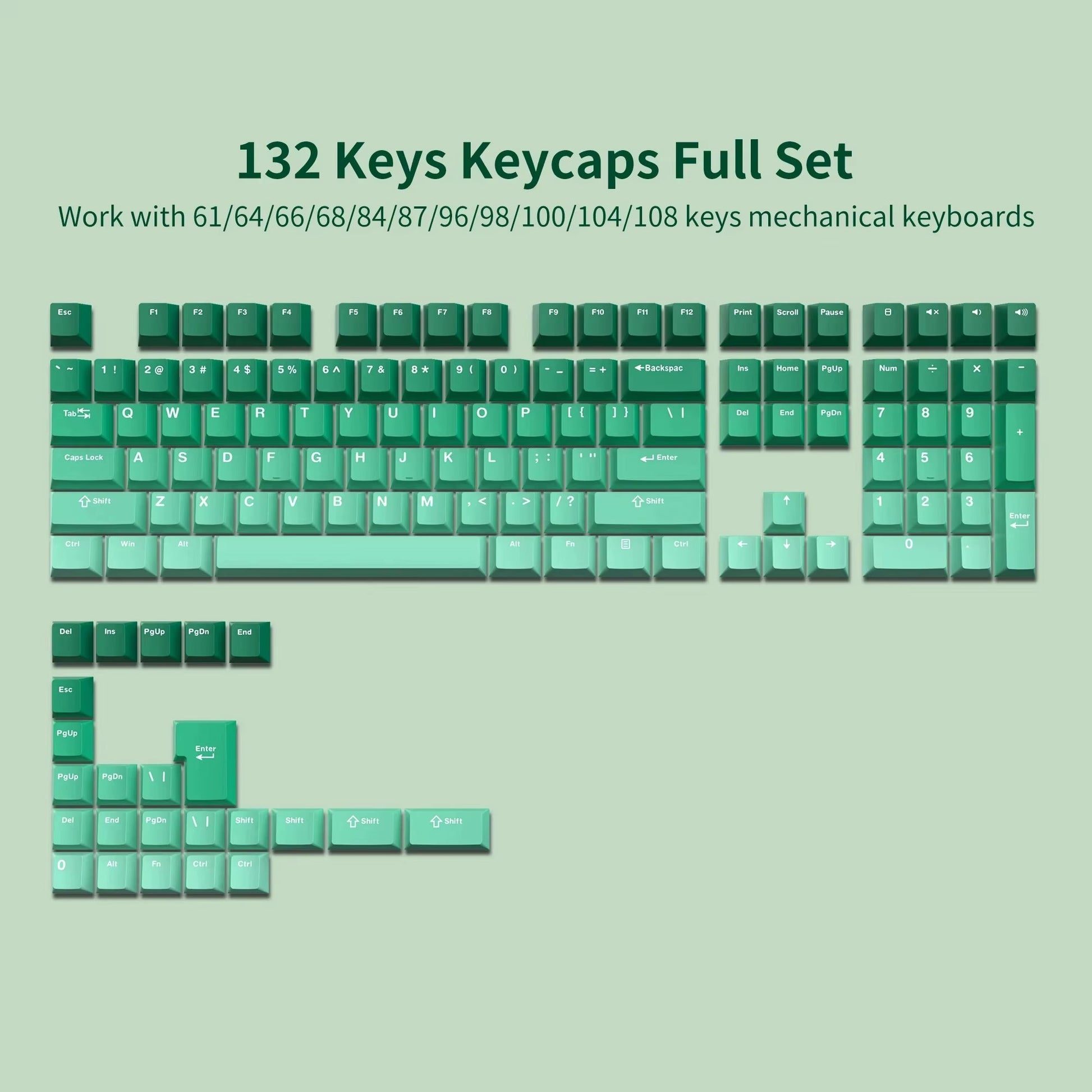 168 Keys Double Shot PBT Keycap Custom Keycap Cherry Profile Keyboard Keycaps for Cherry Gateron MX Switches Gaming Keyboard - Stan's Electronics