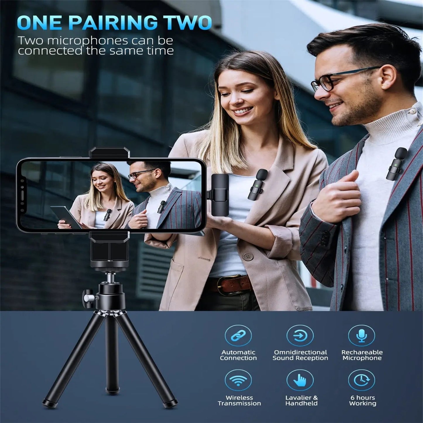 2-Pack Wireless Lavalier Clip-On Microphones - Stan's Electronics