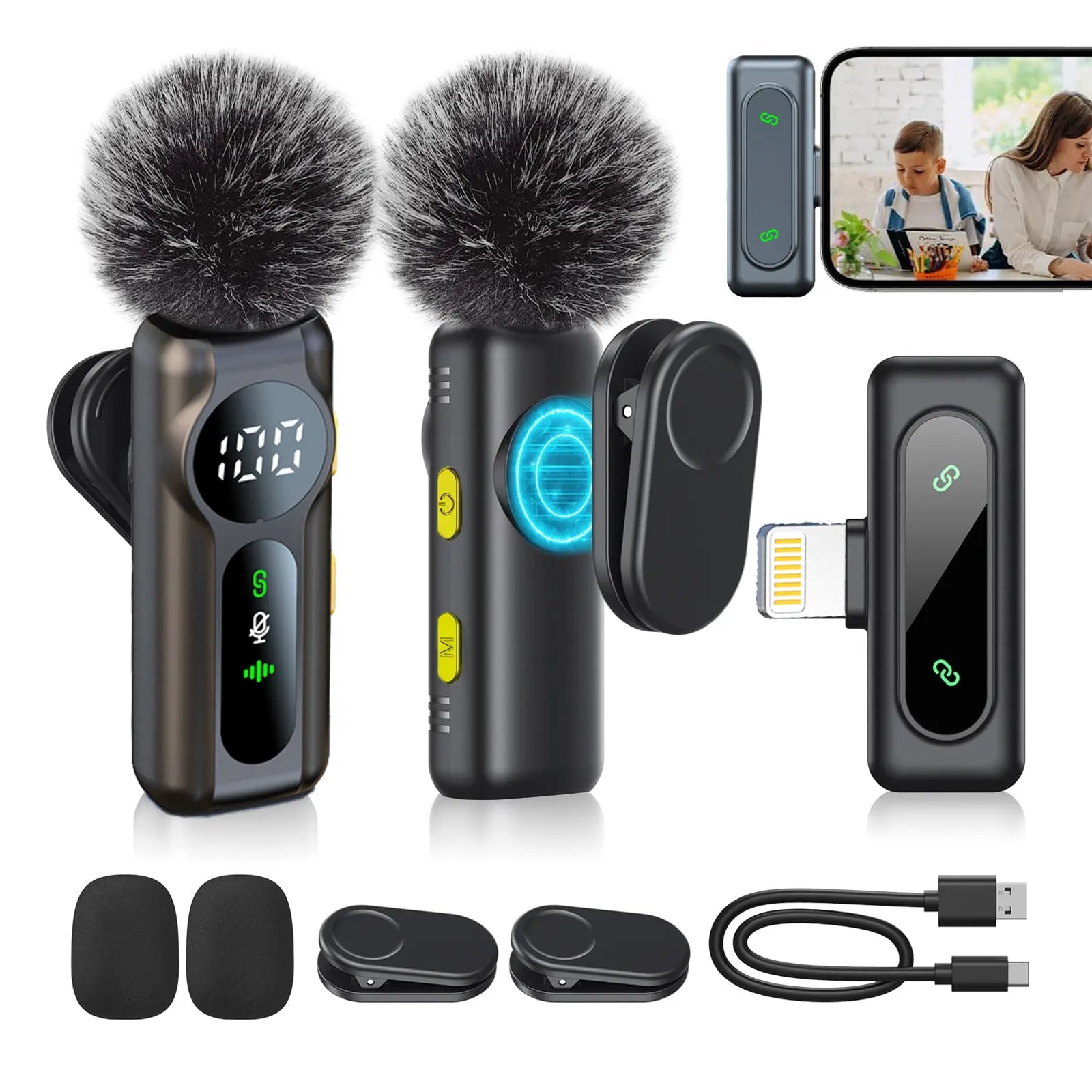 2-Pack Wireless Lavalier Clip-On Microphones - Stan's Electronics