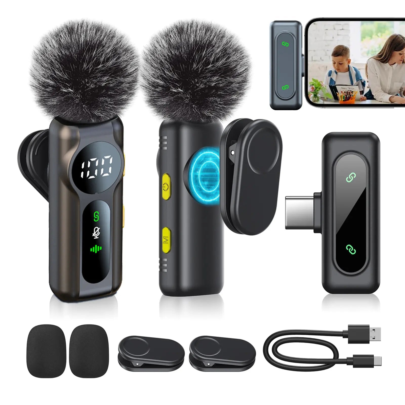 2-Pack Wireless Lavalier Clip-On Microphones - Stan's Electronics