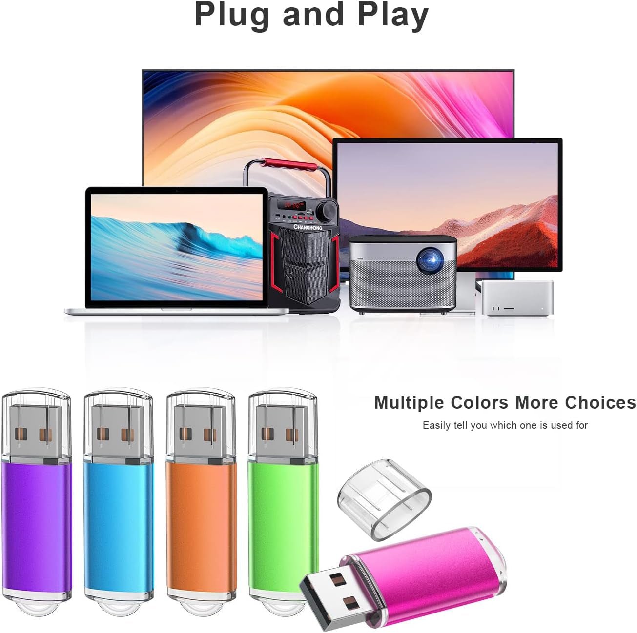 32GB Flash Drive USB 2.0 Flash Memory Stick Drive 10 Pack 32 GB USB Flash Drives Thumb Drive 32G Gig USB Drives Pen Drive Jump Drive, Mixed Colors - Stan's Electronics