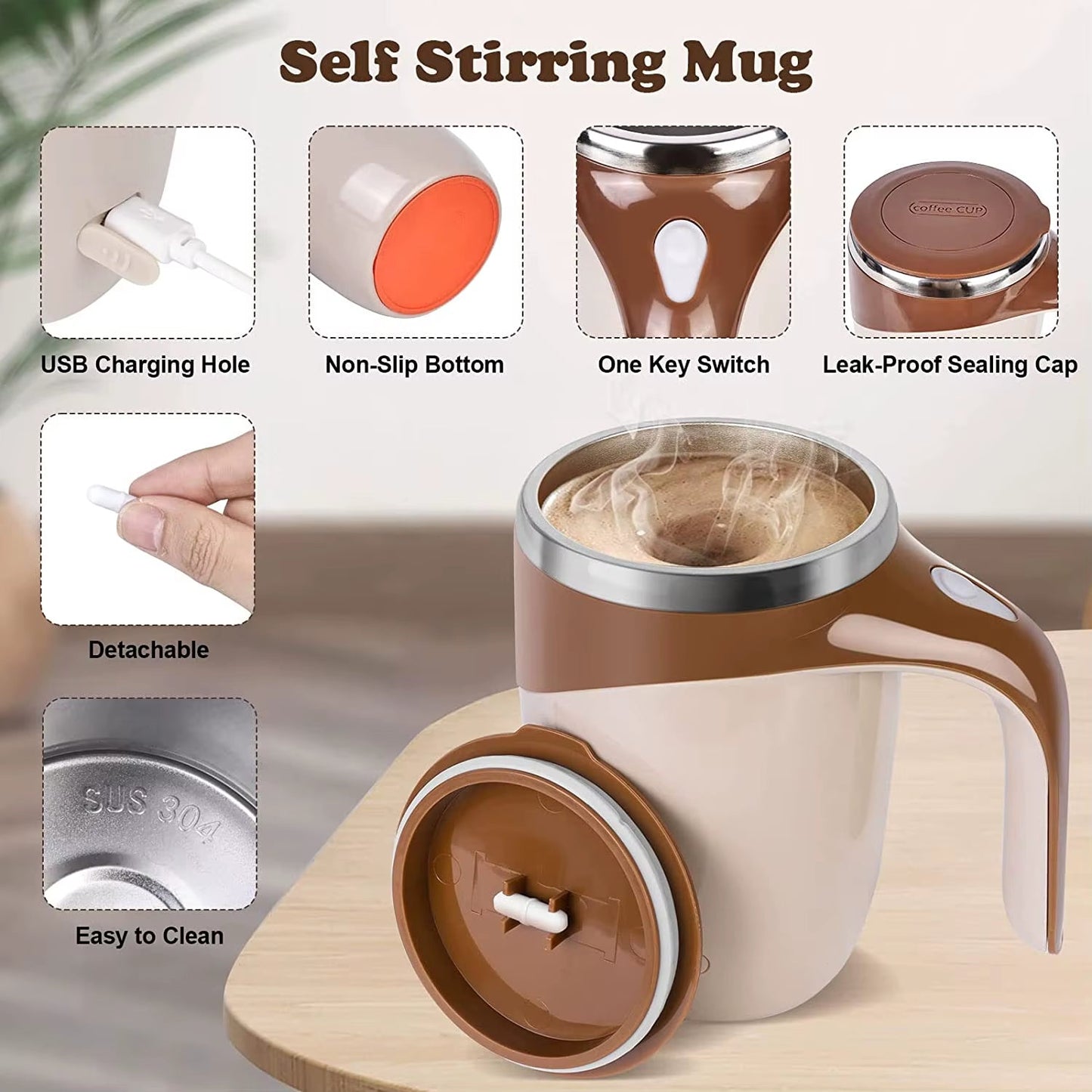 Automatic Self-Stirring Mug – Mix Smarter, Sip Smoother - Stan's Electronics