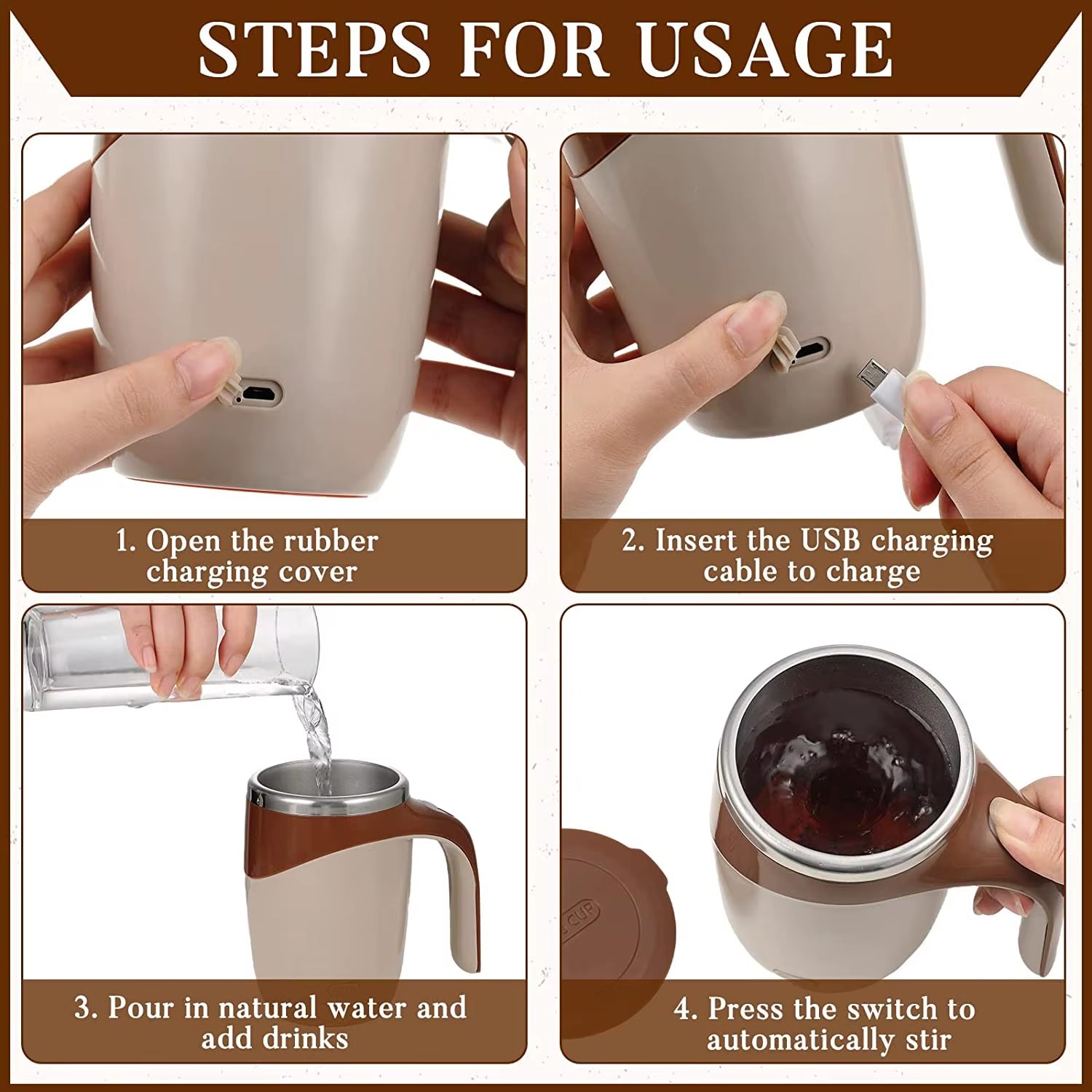 Automatic Self-Stirring Mug – Mix Smarter, Sip Smoother - Stan's Electronics