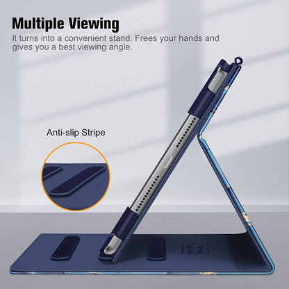 Case for Ipad 9Th / 8Th / 7Th Generation (2021/2020/2019) 10.2 Inch - [Corner Protection] Multi-Angle Viewing Stand Cover with Pocket & Pencil Holder, Auto Sleep Wake, Ocean Marble - Stan's Electronics
