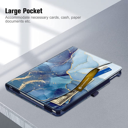 Case for Ipad 9Th / 8Th / 7Th Generation (2021/2020/2019) 10.2 Inch - [Corner Protection] Multi-Angle Viewing Stand Cover with Pocket & Pencil Holder, Auto Sleep Wake, Ocean Marble - Stan's Electronics