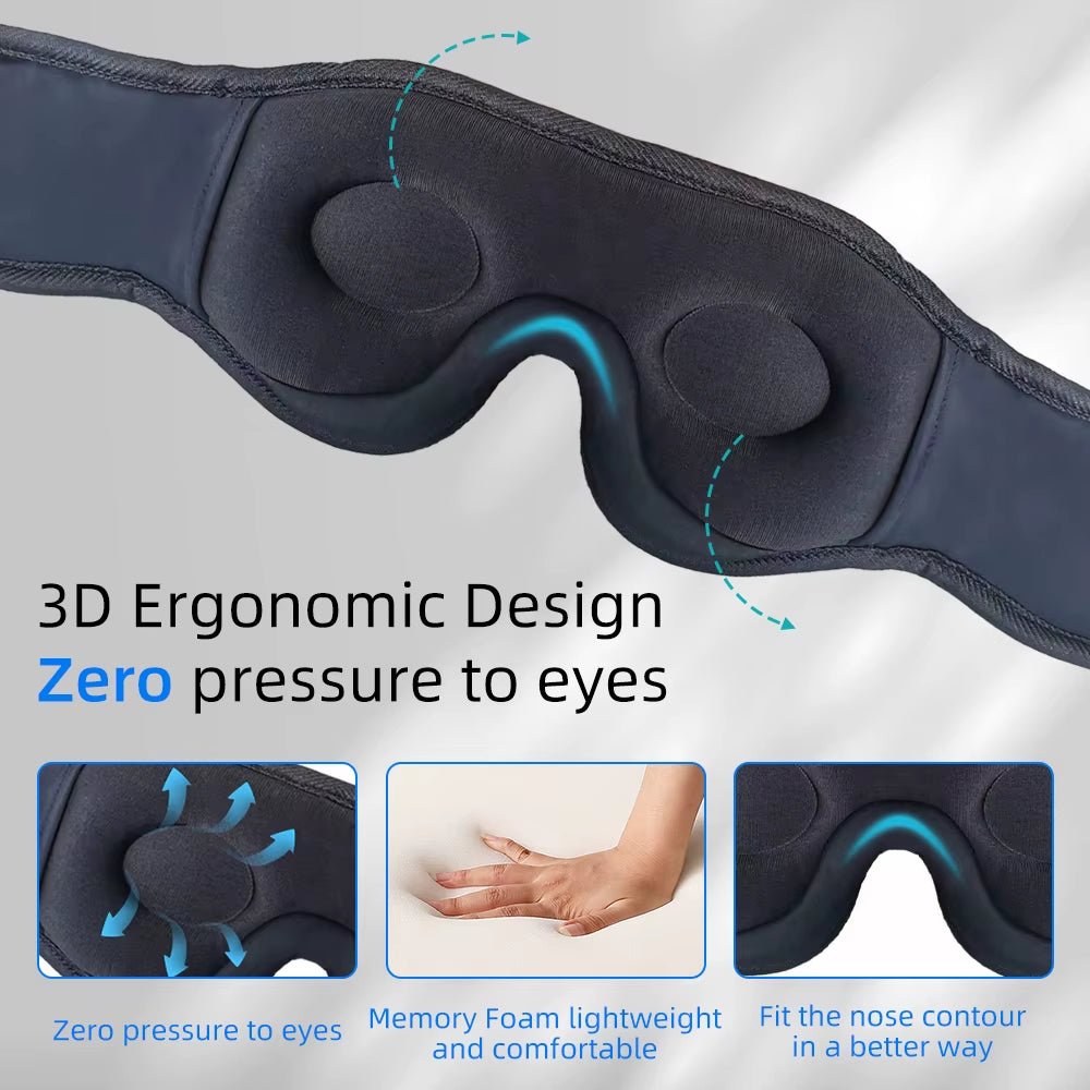 DreamTune 3D: Bluetooth Sleep Mask with Wireless Headset & Adjustable Eye Cover - Stan's Electronics