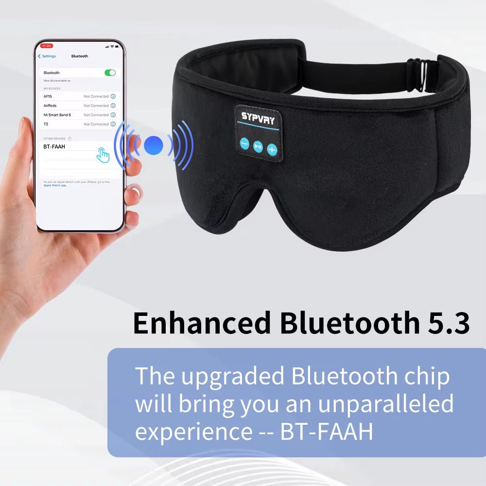 DreamTune 3D: Bluetooth Sleep Mask with Wireless Headset & Adjustable Eye Cover - Stan's Electronics