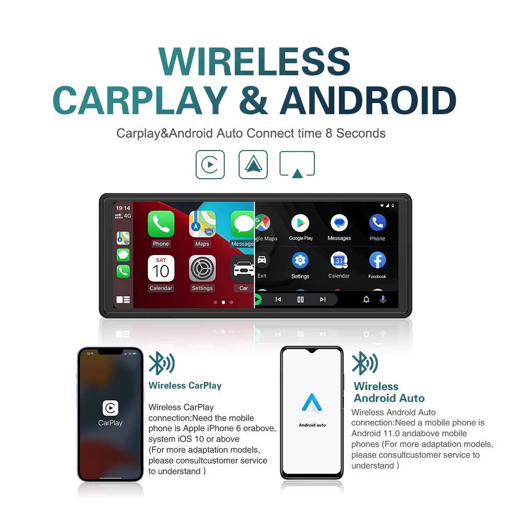 Drive Smart: 10.26-Inch Wireless CarPlay & Android Auto Multimedia Video Player - Stan's Electronics