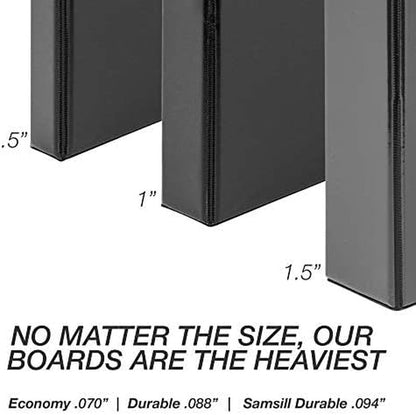Durable 1 Inch 3 Ring Binder, D Ring Binder, 100% Recycled Chipboard, Black, 12 Pack - Stan's Electronics