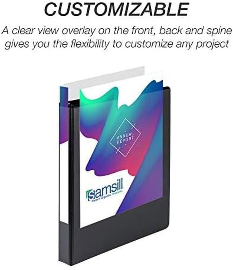 Durable 1 Inch 3 Ring Binder, D Ring Binder, 100% Recycled Chipboard, Black, 12 Pack - Stan's Electronics