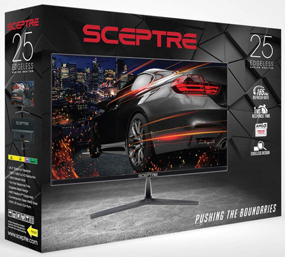 E255B-1658A 25" FHD 1080P 165Hz 144Hz 1Ms AMD Freesync Gaming LED Monitor 2X HDMI 2.0 1X Displayport RTS FPS Build-In Speakers, Machine Black, Metallic Black - Stan's Electronics