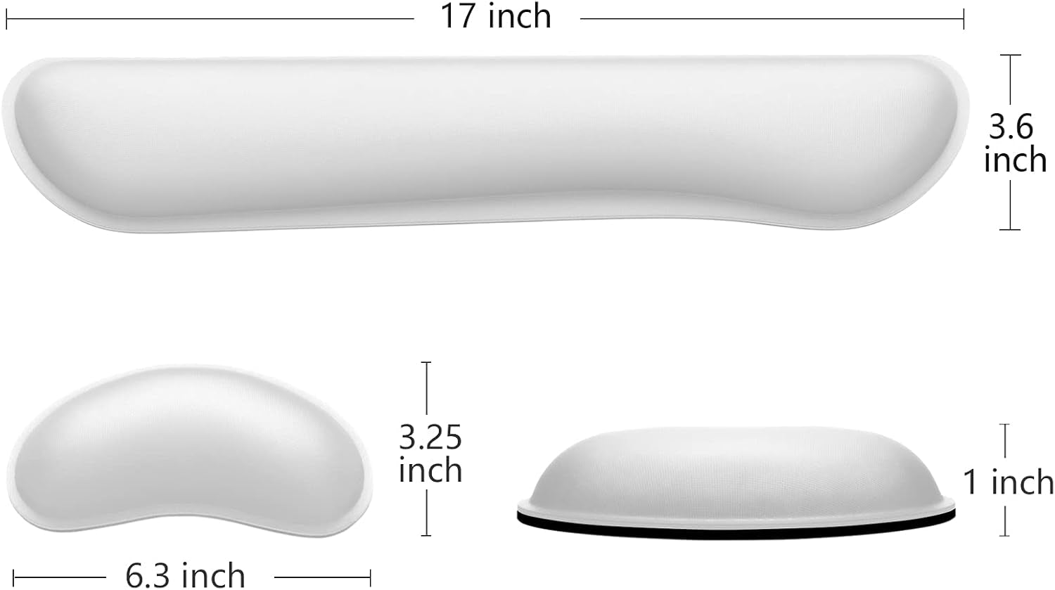 Enlarge Keyboard Wrist Rest, Memory Foam Wrist Cushion for Desk Mats Support, Cute Typing Pain Relief Keyboard Mouse Pad Rests Set with Non-Slip Base for Gaming Laptop Office, Ivory White - Stan's Electronics