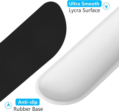 Enlarge Keyboard Wrist Rest, Memory Foam Wrist Cushion for Desk Mats Support, Cute Typing Pain Relief Keyboard Mouse Pad Rests Set with Non-Slip Base for Gaming Laptop Office, Ivory White - Stan's Electronics