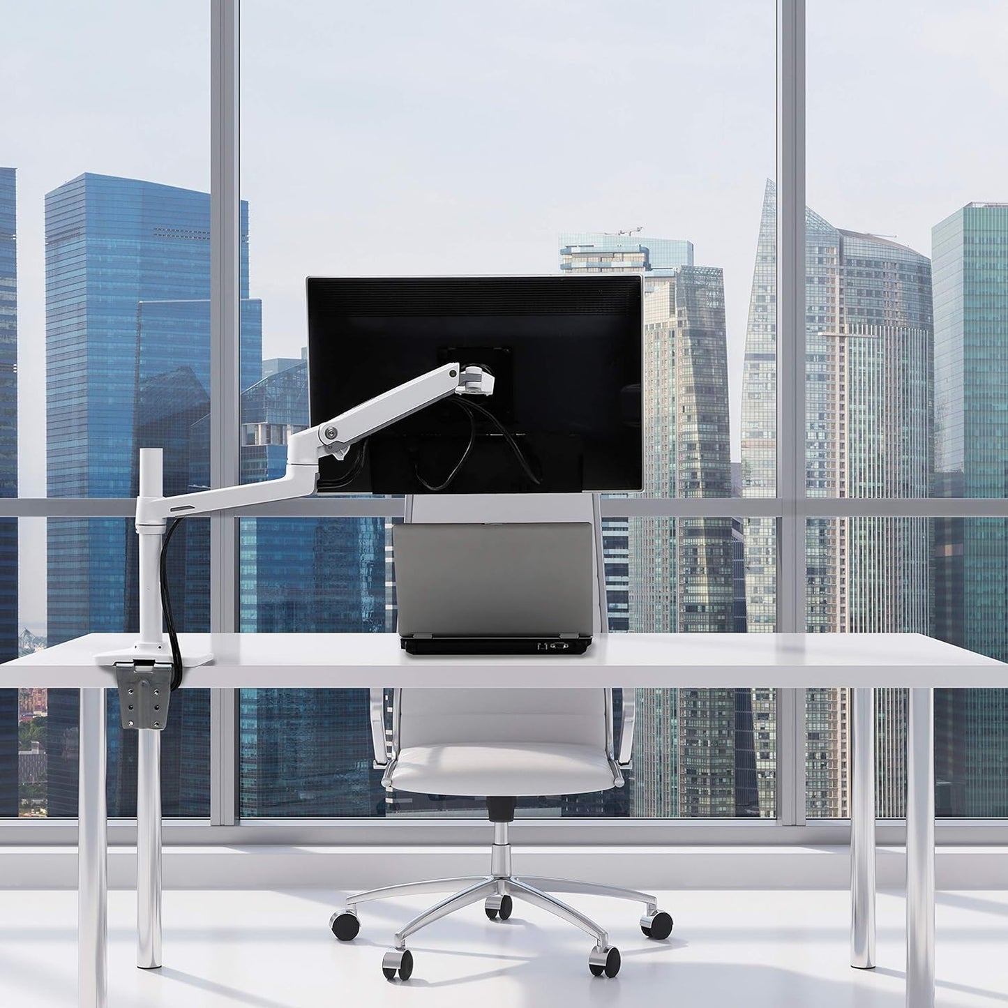 Ergotron – LX Monitor Arm, Single Monitor Desk Mount – Fits Flat Curved Ultrawide Computer Monitors up to 34 Inches, 7 to 25 Lbs, VESA 75X75Mm or 100X100Mm – Tall Pole, White - Stan's Electronics