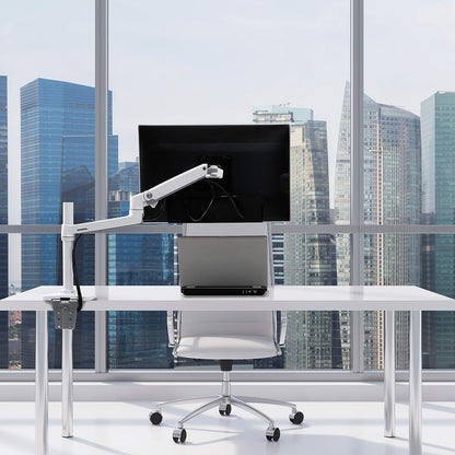 Ergotron – LX Monitor Arm, Single Monitor Desk Mount – Fits Flat Curved Ultrawide Computer Monitors up to 34 Inches, 7 to 25 Lbs, VESA 75X75Mm or 100X100Mm – Tall Pole, White - Stan's Electronics