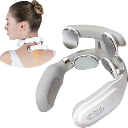 Heated Neck & Spine Massager – 4D Head Relief with Vibration, Heat & Breathing Light - Stan's Electronics
