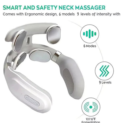 Heated Neck & Spine Massager – 4D Head Relief with Vibration, Heat & Breathing Light - Stan's Electronics