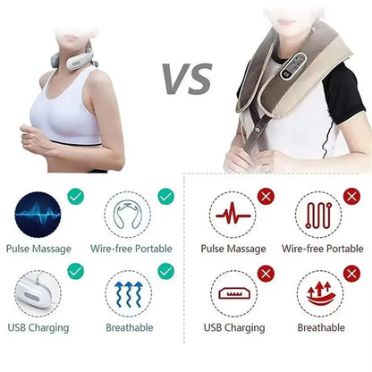 Heated Neck & Spine Massager – 4D Head Relief with Vibration, Heat & Breathing Light - Stan's Electronics