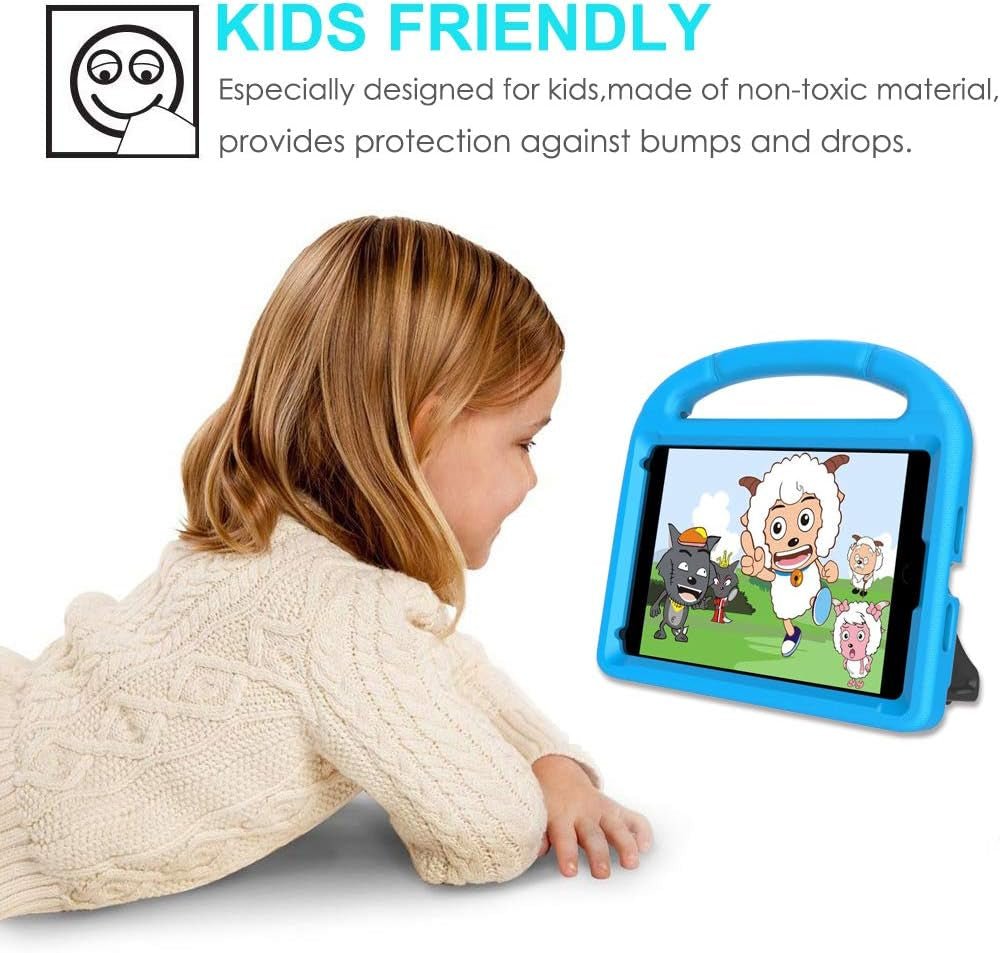 Kids Case for Ipad Mini 5/4/3/2/1 (7.9"), Durable Shockproof Protective Handle Bumper Stand Cover with 2*Screen Protectors for 7.9 Inch Apple Ipad Mini 5Th/4Th/3Rd/2Nd/1St Generation, Blue - Stan's Electronics