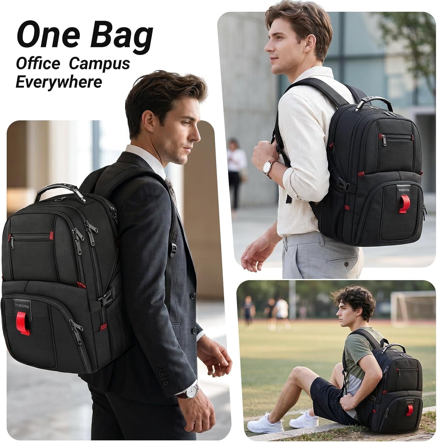 Large Laptop Backpack for Men, Heavy Duty Travel Backpack Carry on Flight Approved, 17 Inch College Work Bookbag, Water Resistant Business Backpack for Men Women, Mochilas Para Hombres - Stan's Electronics