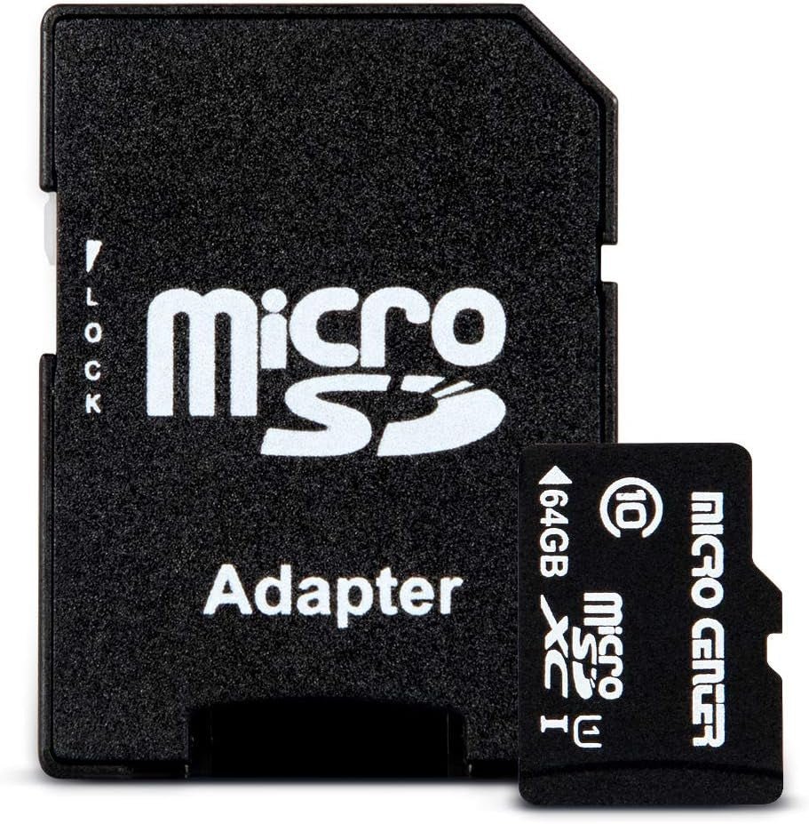 Micro Center 64GB Class 10 Microsdxc Flash Memory Card with Adapter for Mobile Device Storage Phone, Tablet, Drone & Full HD Video Recording - 80Mb/S UHS-I, C10, U1 (2 Pack) - Stan's Electronics