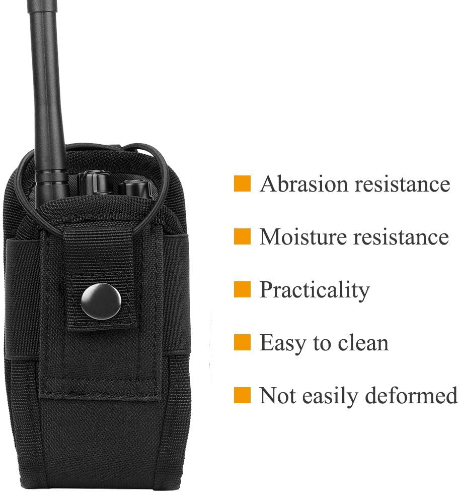 Molle Radio Holder Walkie Talkie Pouch Case for Duty Belt Radio Holster Tactical Hunting Intercom Bag (1 Pack, Black) - Stan's Electronics
