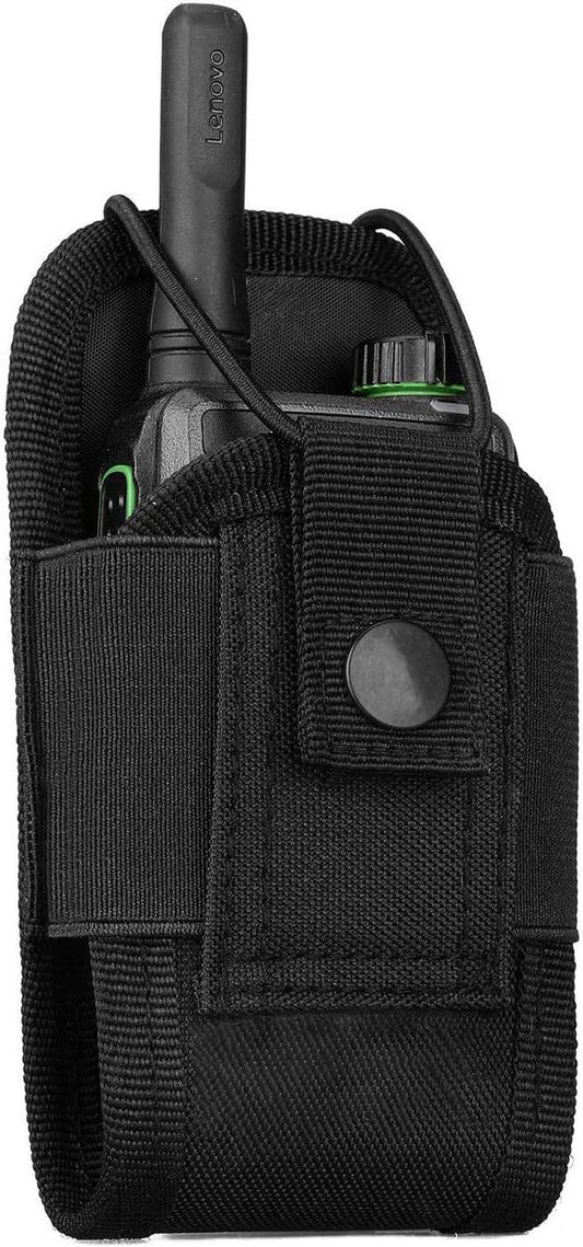 Molle Radio Holder Walkie Talkie Pouch Case for Duty Belt Radio Holster Tactical Hunting Intercom Bag (1 Pack, Black) - Stan's Electronics