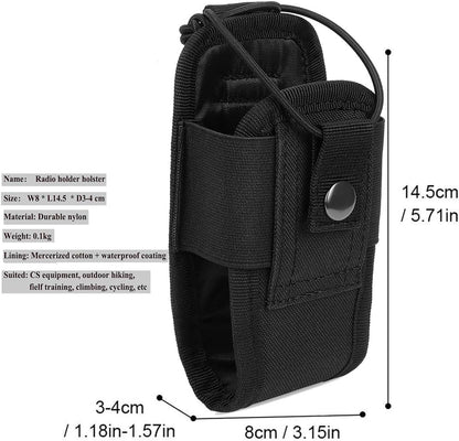 Molle Radio Holder Walkie Talkie Pouch Case for Duty Belt Radio Holster Tactical Hunting Intercom Bag (1 Pack, Black) - Stan's Electronics