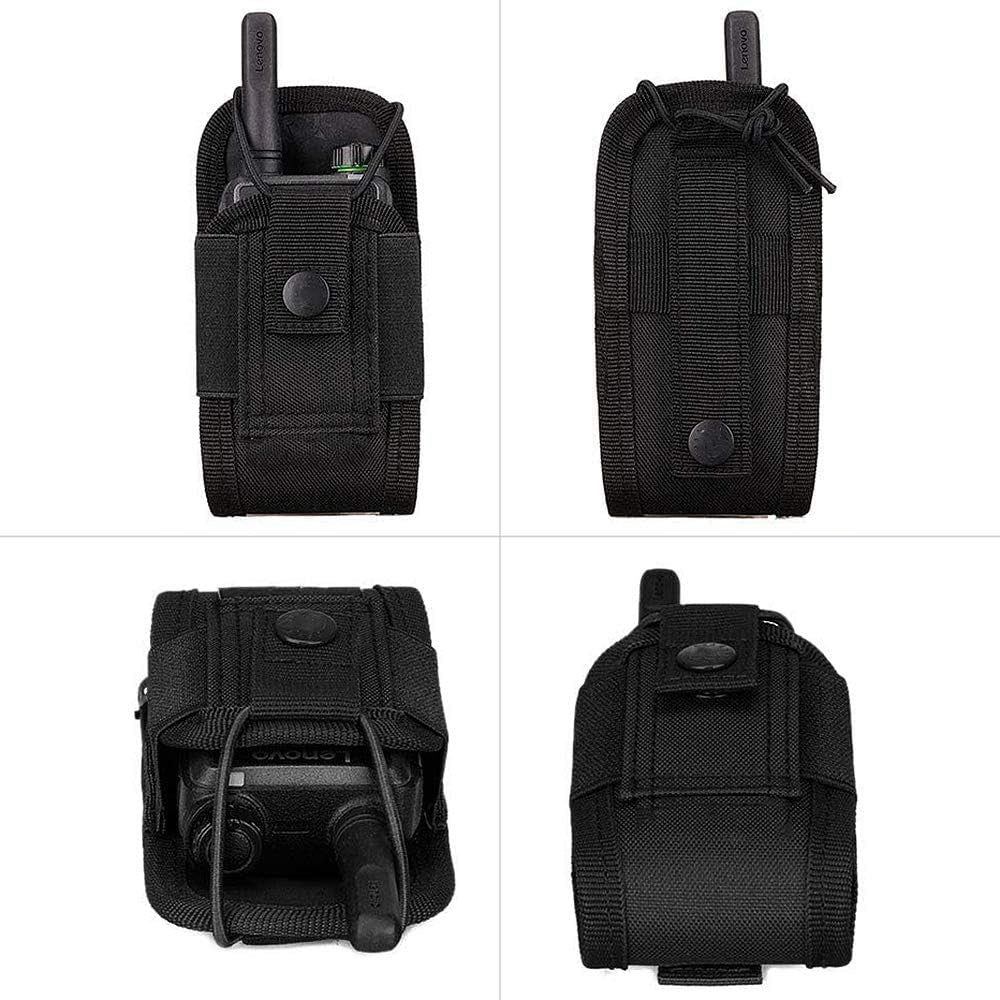 Molle Radio Holder Walkie Talkie Pouch Case for Duty Belt Radio Holster Tactical Hunting Intercom Bag (1 Pack, Black) - Stan's Electronics