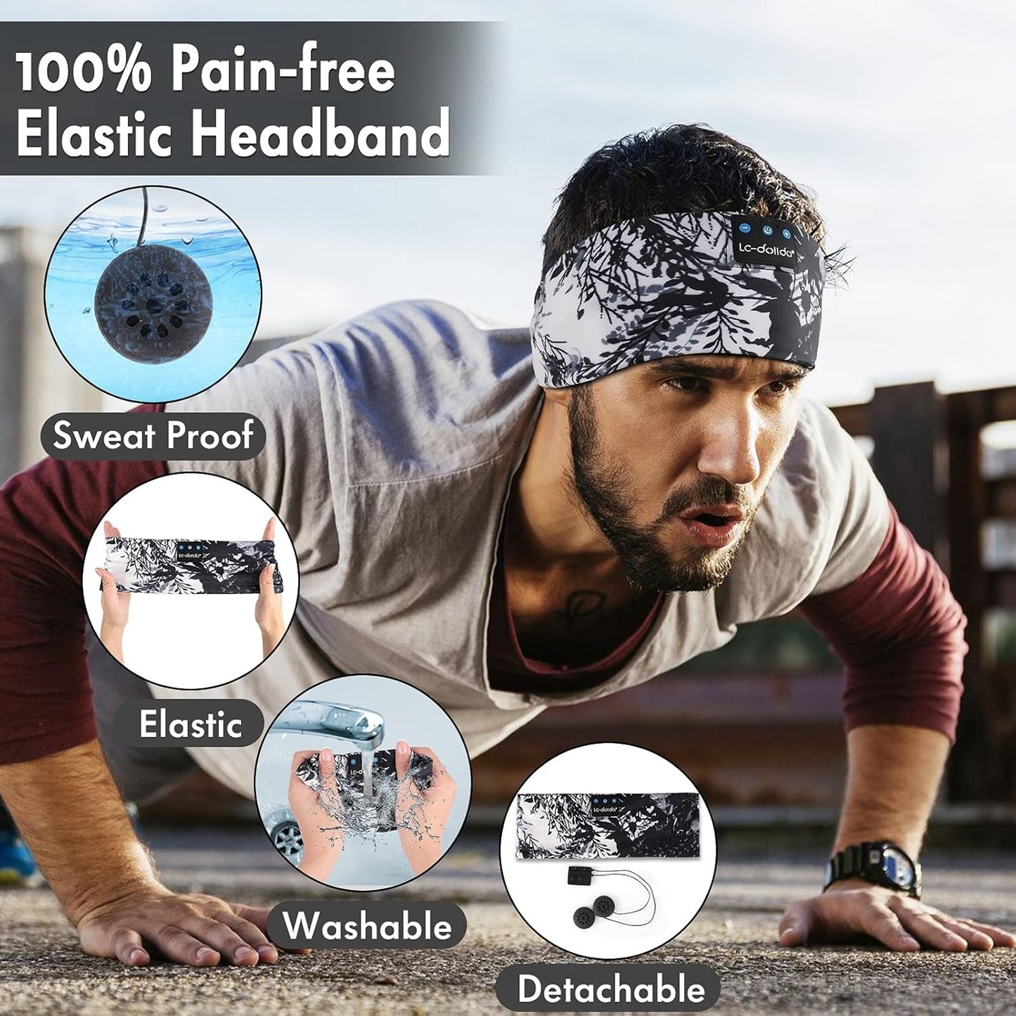 Sleep Headphones Bluetooth 5.4, Headband Earphones Wireless, Sleep Mask for Sleeping, Sports, Gifts, Workout, Jogging, Yoga,Insomnia, Air Travel, Meditation - Stan's Electronics