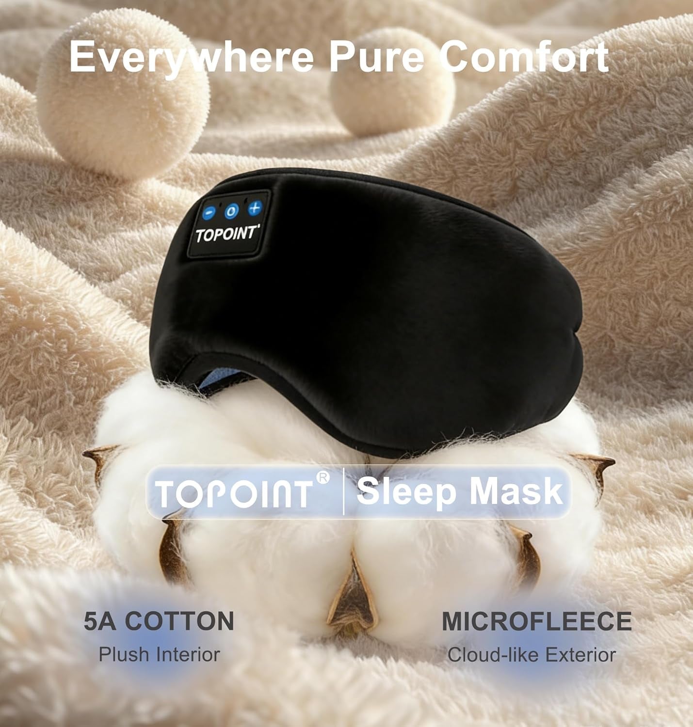 Sleep Mask with Headphones Bluetooth 5.4 Wireless, Sleep Headphones Earphones Earbuds with Microphone HD Speakers Music, Blackout Eye Mask for Sleeping Travel Meditation Men Women Cool Gadgets - Stan's Electronics