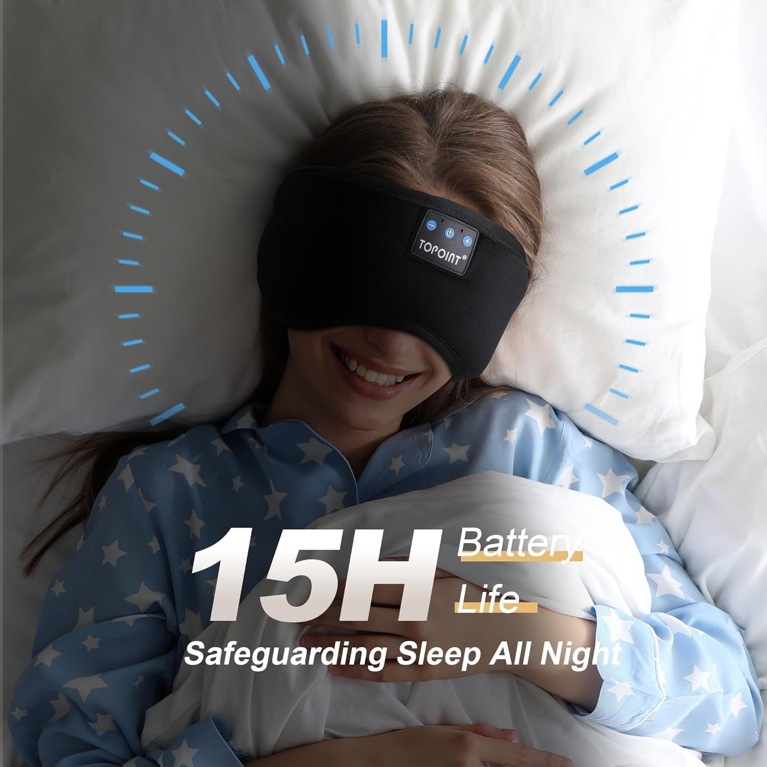 Sleep Mask with Headphones Bluetooth 5.4 Wireless, Sleep Headphones Earphones Earbuds with Microphone HD Speakers Music, Blackout Eye Mask for Sleeping Travel Meditation Men Women Cool Gadgets - Stan's Electronics