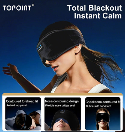 Sleep Mask with Headphones Bluetooth 5.4 Wireless, Sleep Headphones Earphones Earbuds with Microphone HD Speakers Music, Blackout Eye Mask for Sleeping Travel Meditation Men Women Cool Gadgets - Stan's Electronics
