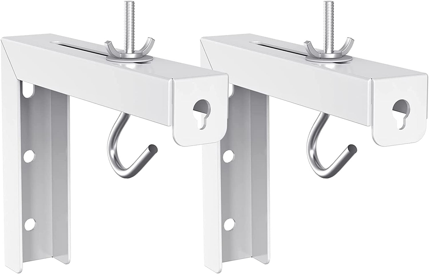 Universal Projector Screen Ceiling Mount, Wall Hanging Mount L-Brackets, 6 Inch Adjustable Extension with Hook Kit, Projector Screen Placement Hold up to 66 Lbs (PSM001-W), White - Stan's Electronics