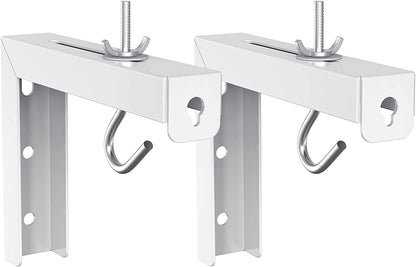 Universal Projector Screen Ceiling Mount, Wall Hanging Mount L-Brackets, 6 Inch Adjustable Extension with Hook Kit, Projector Screen Placement Hold up to 66 Lbs (PSM001-W), White - Stan's Electronics