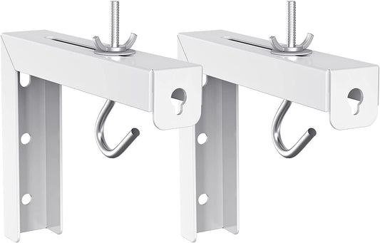 Universal Projector Screen Ceiling Mount, Wall Hanging Mount L-Brackets, 6 Inch Adjustable Extension with Hook Kit, Projector Screen Placement Hold up to 66 Lbs (PSM001-W), White - Stan's Electronics