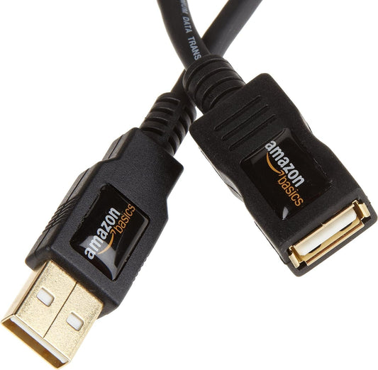 USB-A 2.0 Extension Cable, Male to Female, 480Mbps Transfer Speed, 6.5 Foot, Black - Stan's Electronics