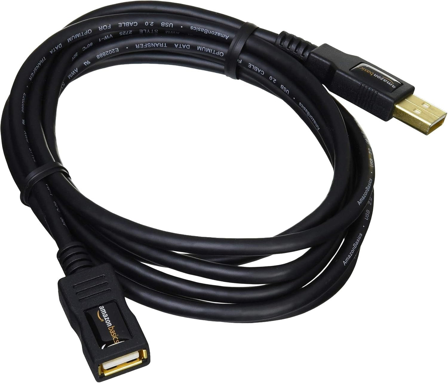 USB-A 2.0 Extension Cable, Male to Female, 480Mbps Transfer Speed, 6.5 Foot, Black - Stan's Electronics