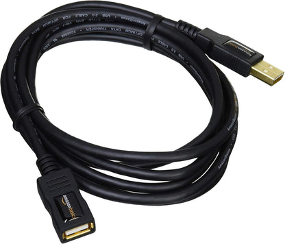 USB-A 2.0 Extension Cable, Male to Female, 480Mbps Transfer Speed, 6.5 Foot, Black - Stan's Electronics