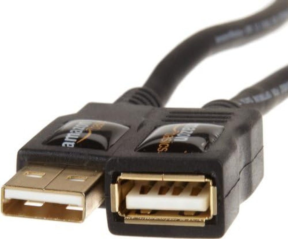 USB-A 2.0 Extension Cable, Male to Female, 480Mbps Transfer Speed, 6.5 Foot, Black - Stan's Electronics