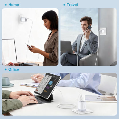 USB Wall Charger, 2Pack Wall Plug 3-Port USB Charging Station 3.1A Power Adapter Multi Port Quick Charger Block Cube for Iphone 17 16 15 14 13 12 11 Pro XS MAX 8 Ipad Samsung Galaxy S25 S24 S23 - Stan's Electronics