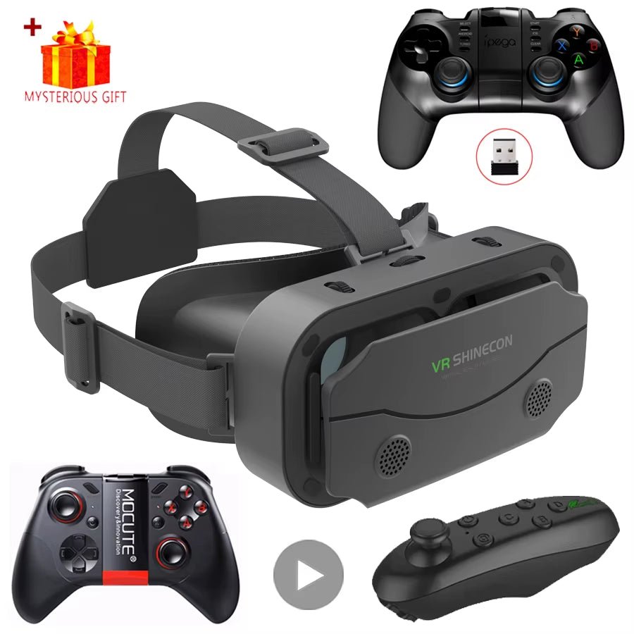 VR Glasses 3D Virtual Reality Headset Devices Helmet Lenses Goggles Smart for Smartphones Phone Cell Mobile Game Viar Viewer Set - Stan's Electronics