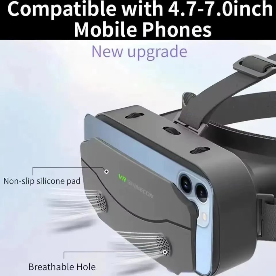 VR Glasses 3D Virtual Reality Headset Devices Helmet Lenses Goggles Smart for Smartphones Phone Cell Mobile Game Viar Viewer Set - Stan's Electronics