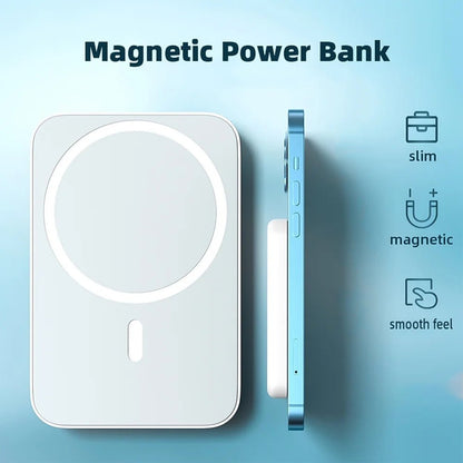 Wireless Portable Charger Mini Magnetic 5000Mah/10,000Mah Mobile Power for Iphone 15/14/13/12/Mini/Pro/Pro M Ax-Gray - Stan's Electronics